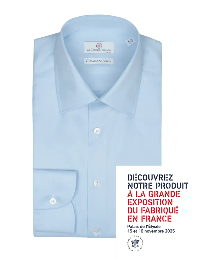 La Chemise Française Elysée chemise homme twill bleu ciel