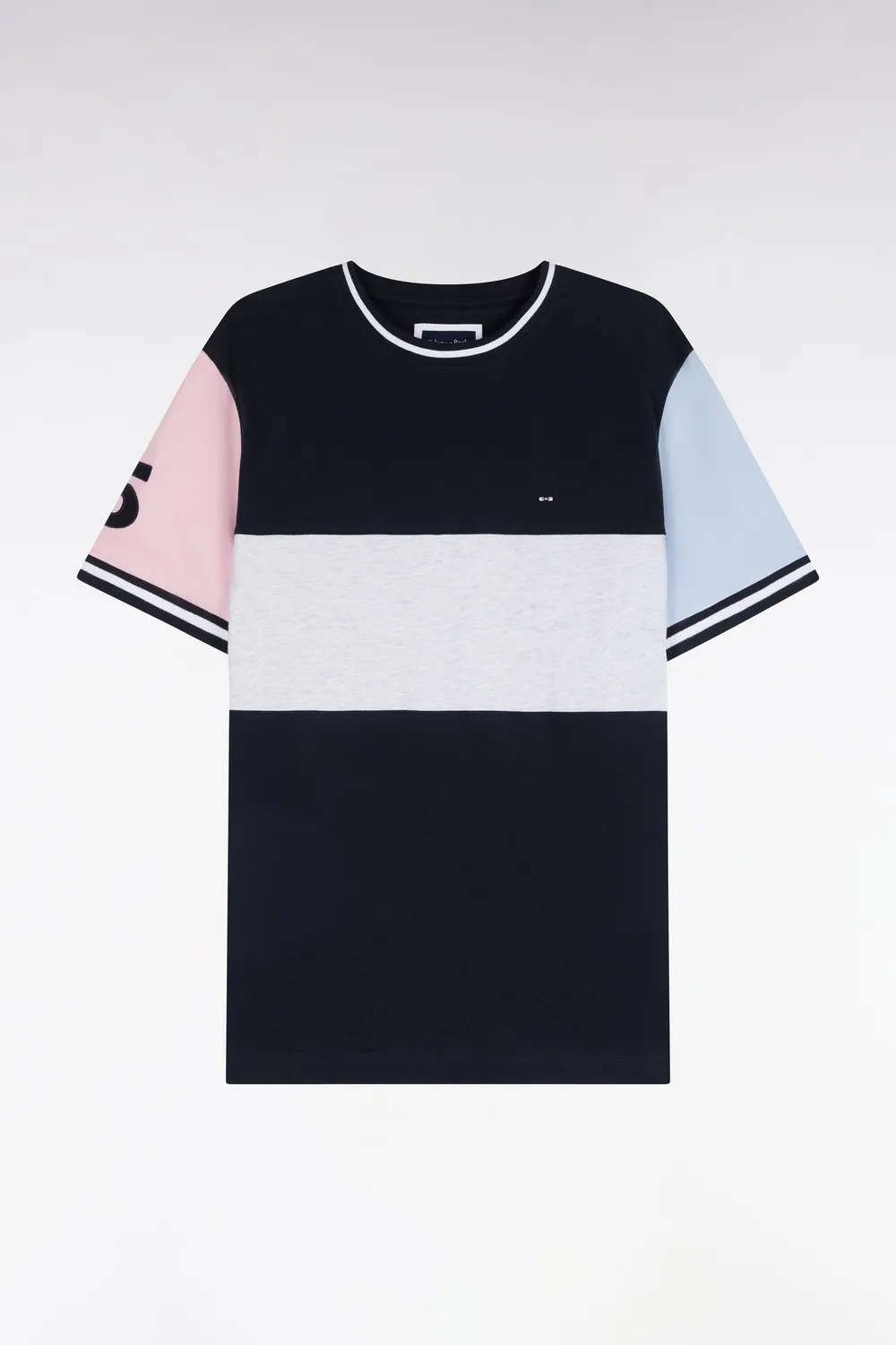 Eden Park t-shirt coton marine contrasté coupe droite