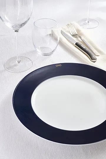 Eden Park lot 6 assiettes porcelaine Limoges marine 29,5 cm