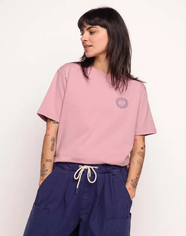 OLOW Taijitu T-shirt homme rose lila coton bio