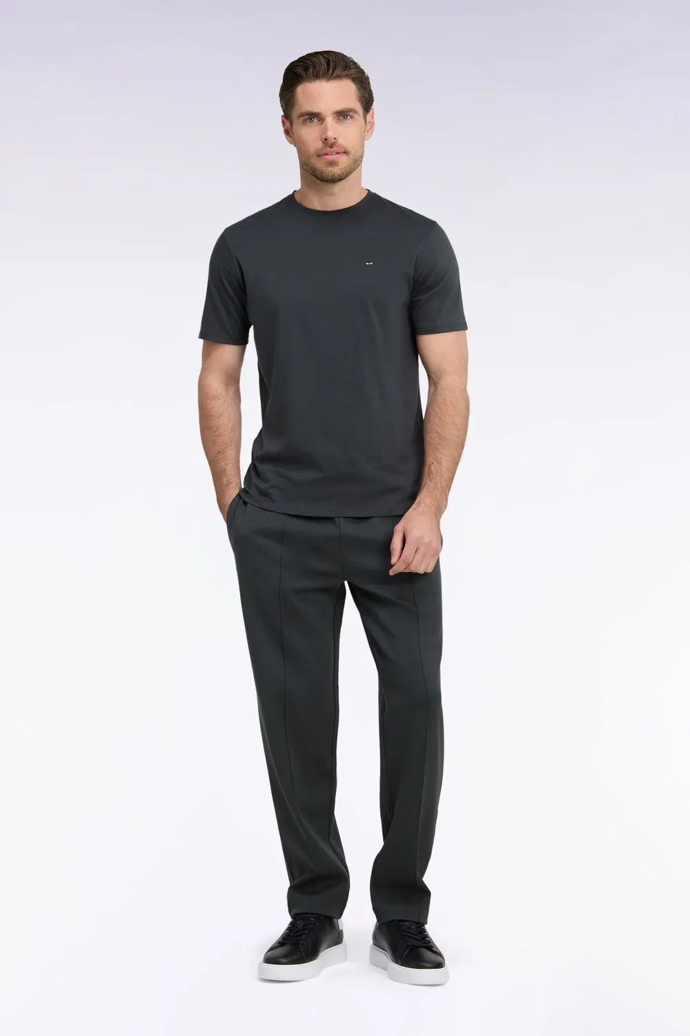 Eden Park Jogging interlock coton kaki coupe droite