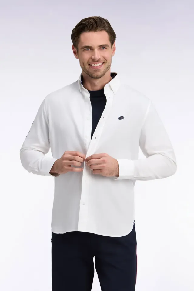 Eden Park XV de France chemise homme blanche coton coupe droite