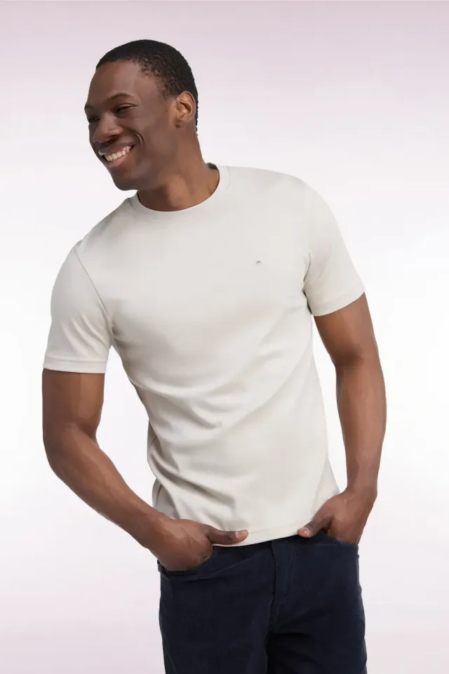 Eden Park H26MAITC0009 t-shirt grège coton manches courtes