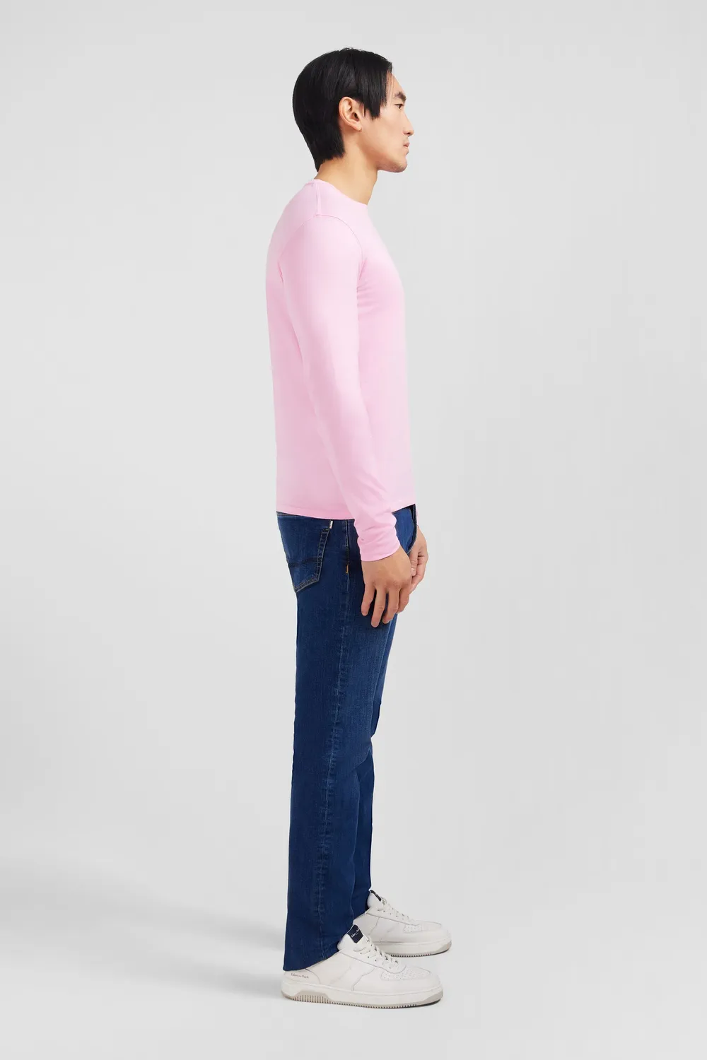Eden Park t-shirt rose manches longues coton Pima homme