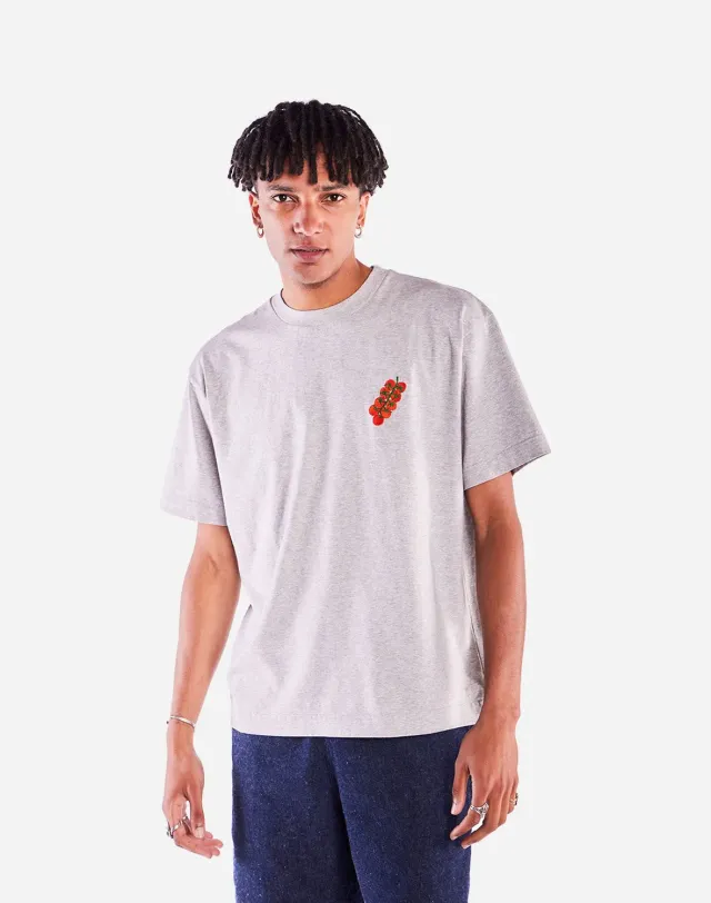 Olow Tasty Tomatoes t-shirt gris chiné ample