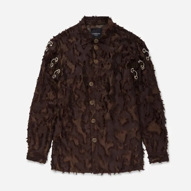 Labrum Black Label Brown Camo Eyelet chemise homme marron