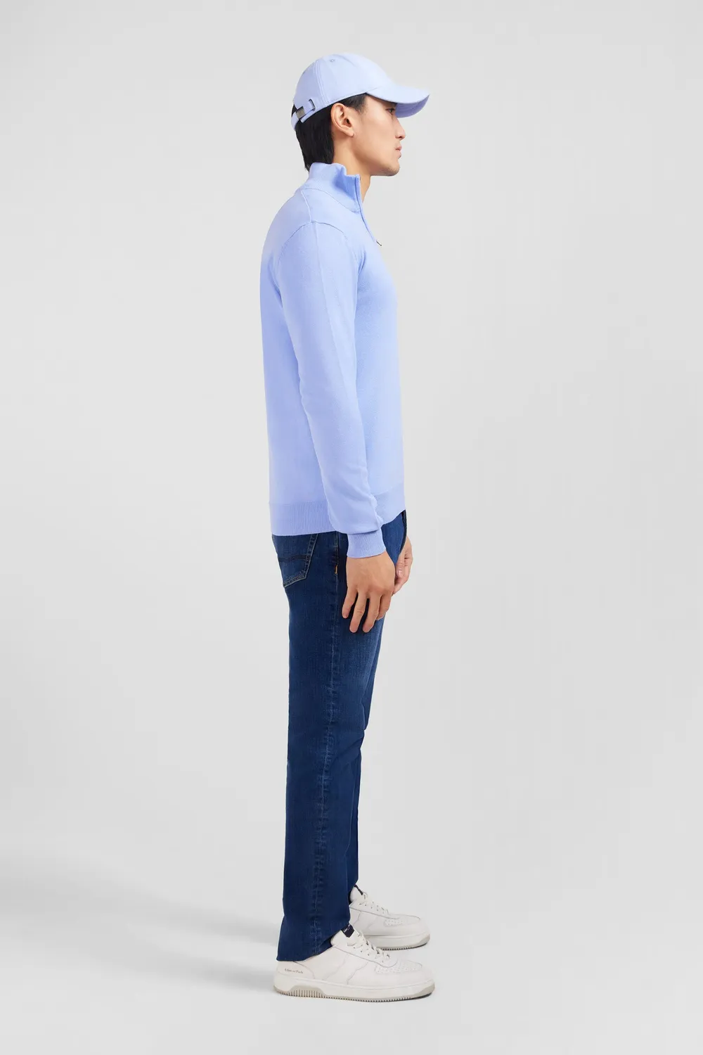 Eden Park pull col camionneur bleu coton homme