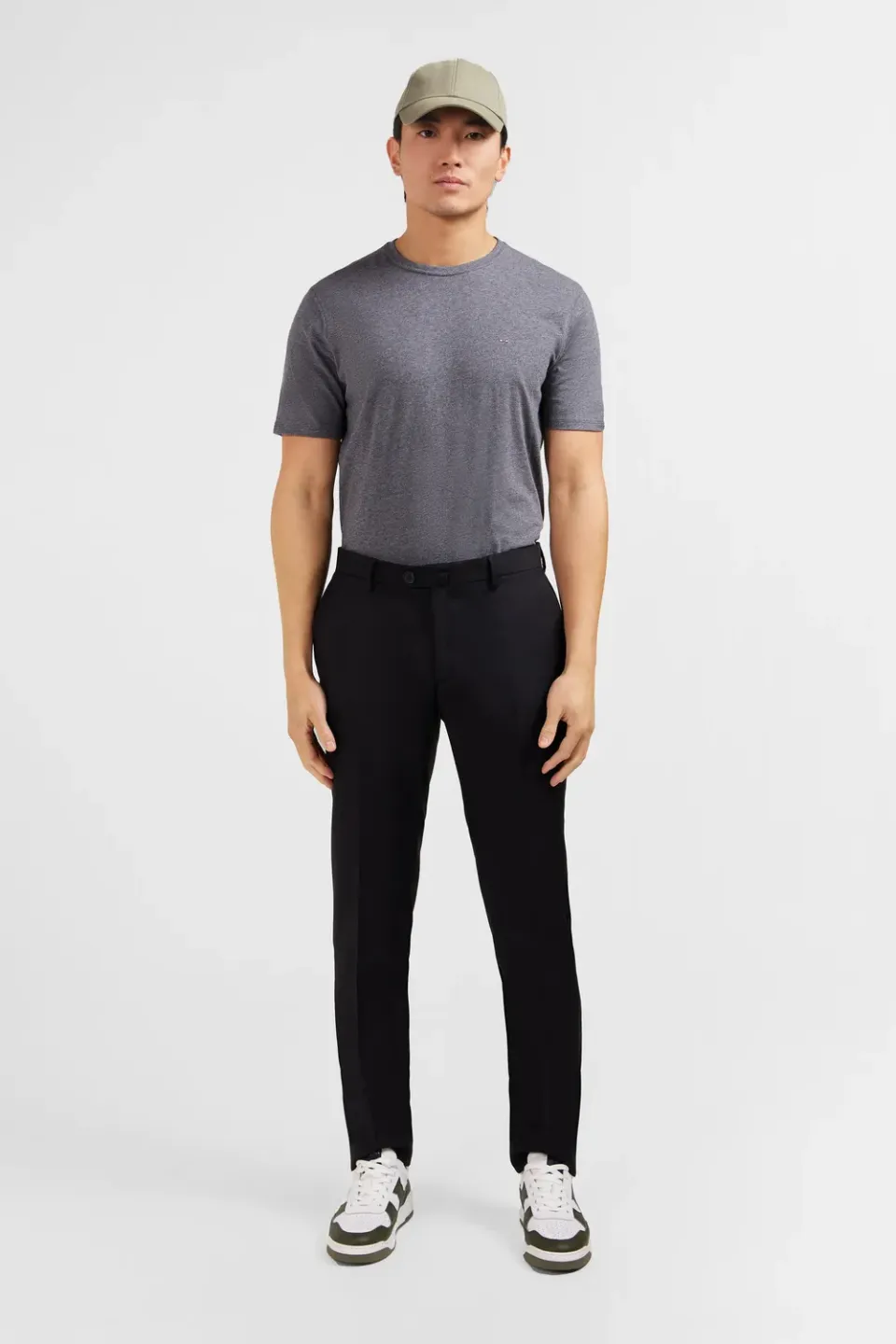 Eden Park pantalon slim noir homme laine à plis