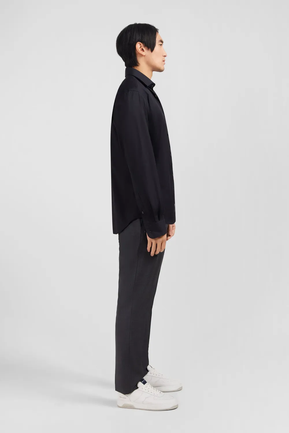 Eden Park Chemise slim stretch noire homme popeline