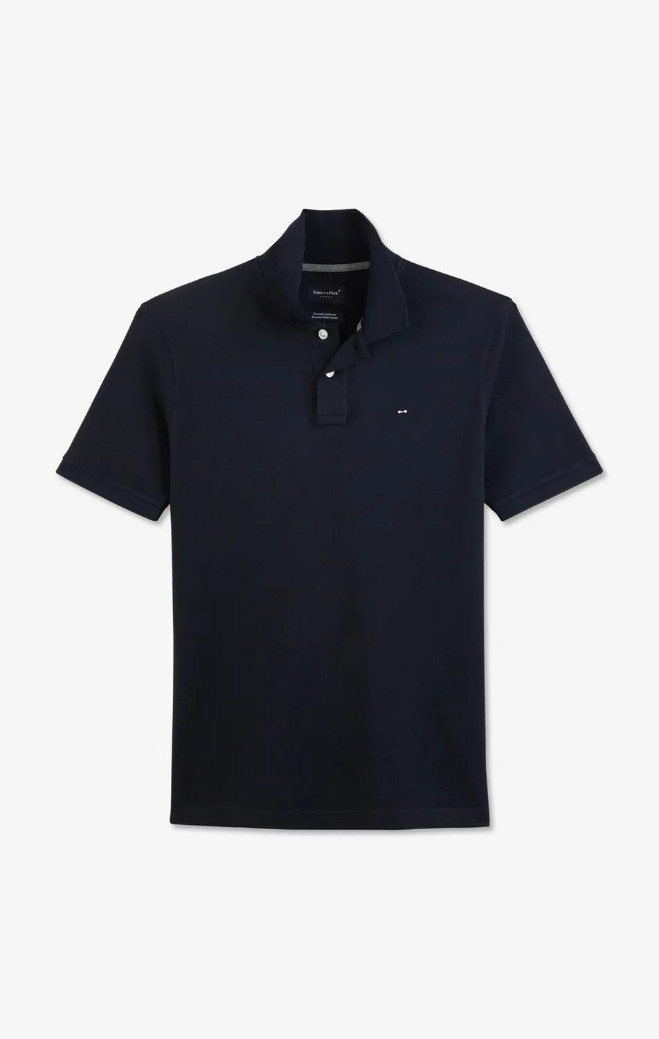 Eden Park polo coton pima noir manches courtes stretch