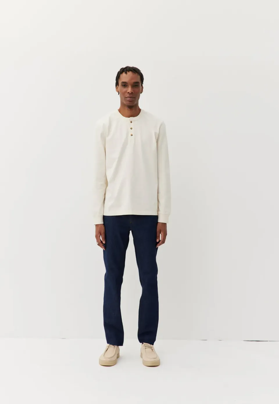 Loom Le Henley t-shirt manches longues bleu marine