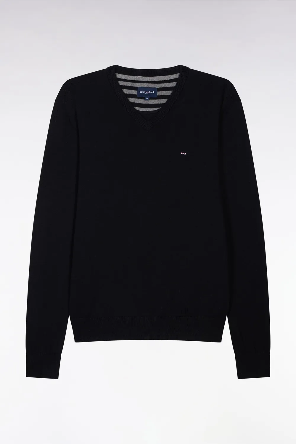 Eden Park pull homme noir col V coton regular fit