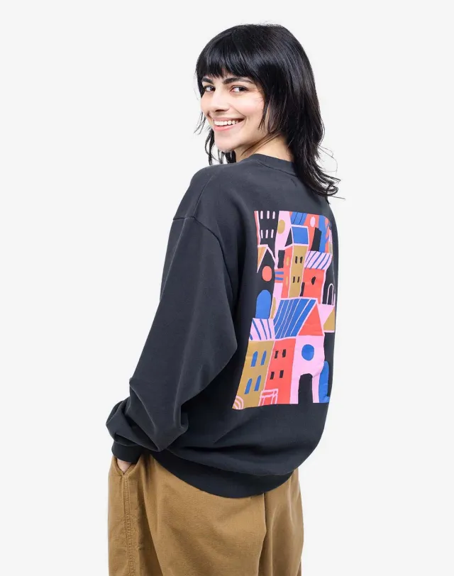 OLOW City sweat noir carbone coton bio