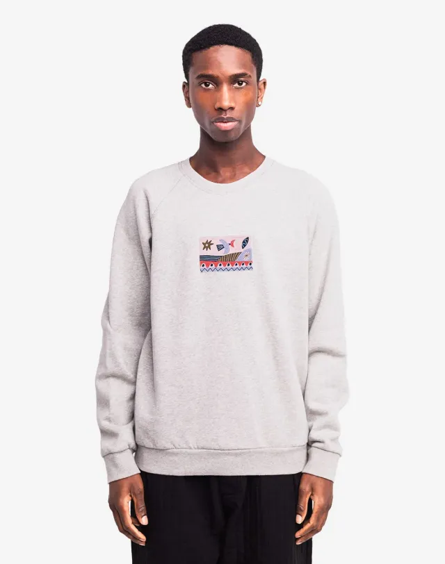 OLOW Seascape sweat gris chiné coton bio