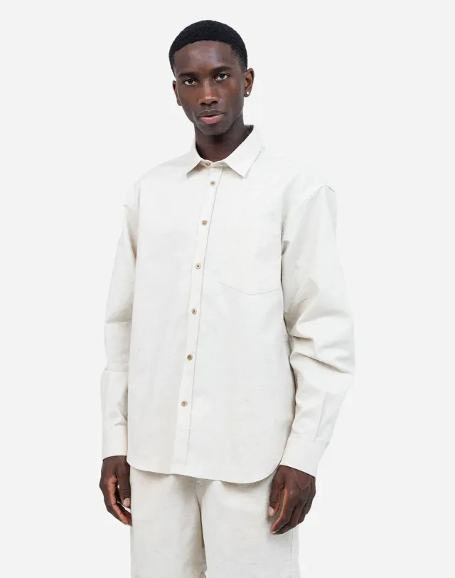 OLOW Nago chemise homme écru ripstop coton lin