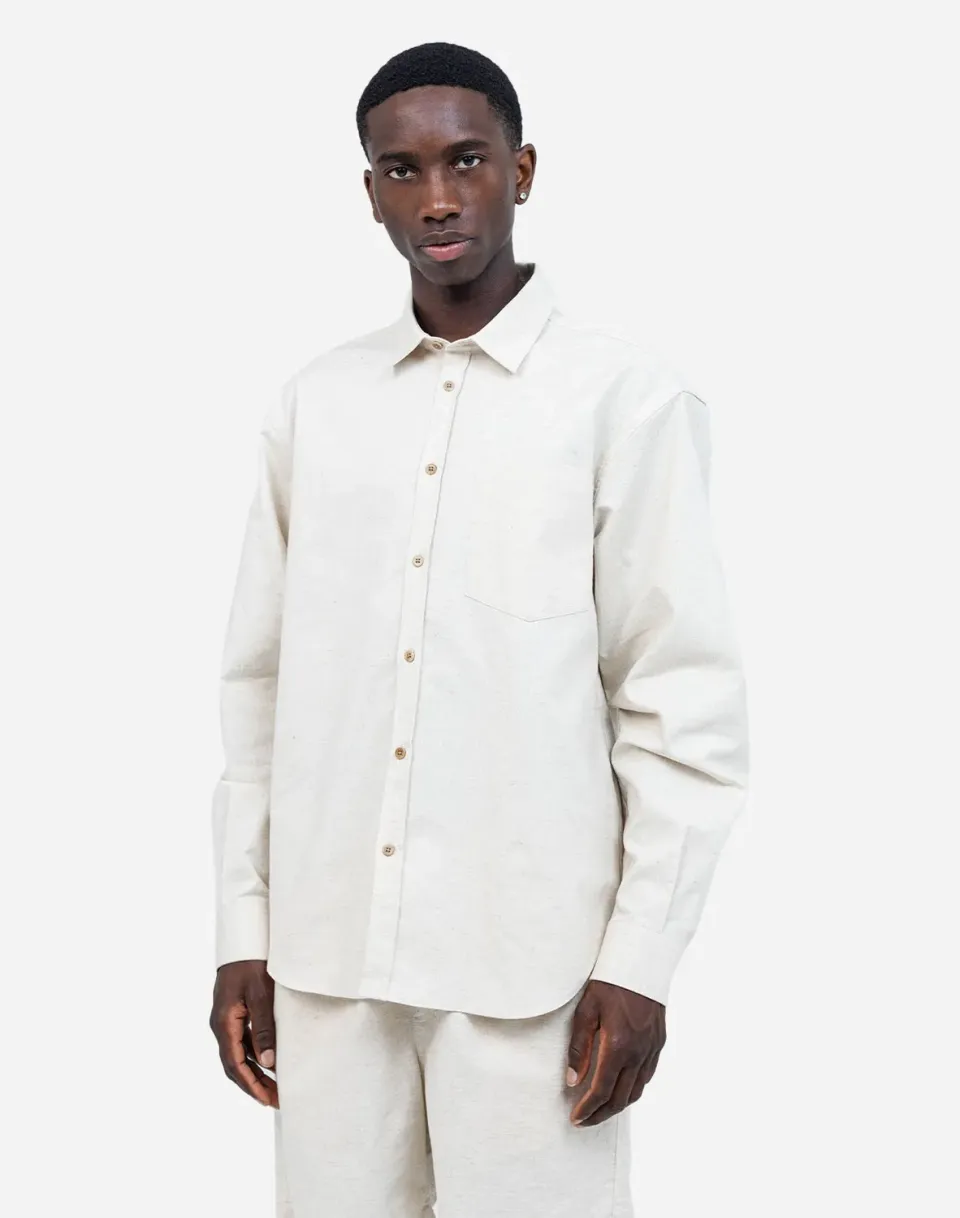 OLOW Nago chemise homme écru ripstop coton lin