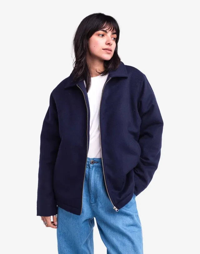 Olow Sherwood blouson homme bleu marine laine mérinos