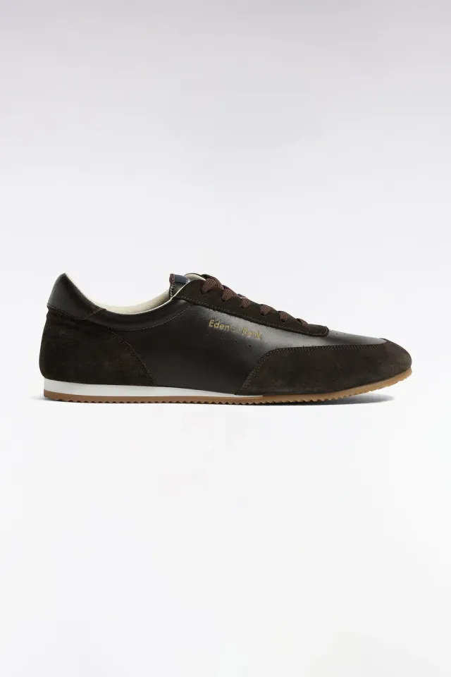 Eden Park baskets basses cuir daim marron