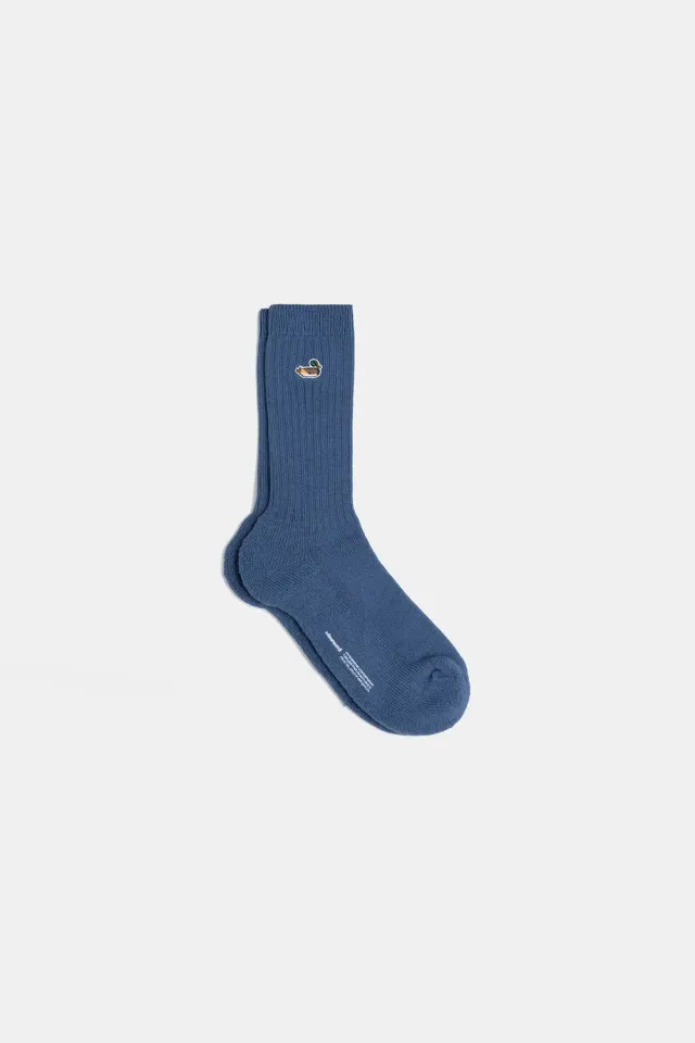 Edmmond Studios Duck Socks Plain Steel chaussettes acier côtelées