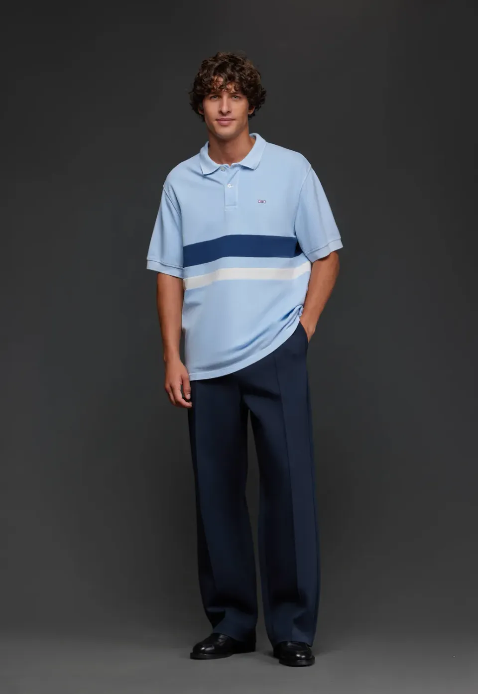 Eden Park Pap’Atelier polo coton ciel rayures taille M