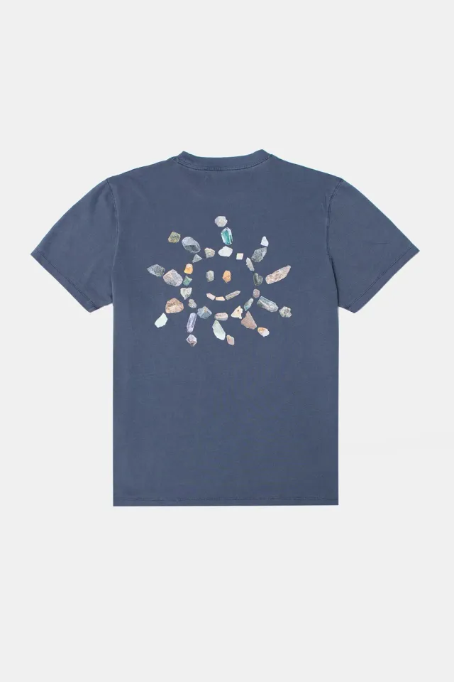Edmmond Studios Stones t-shirt homme bleu marine délavé