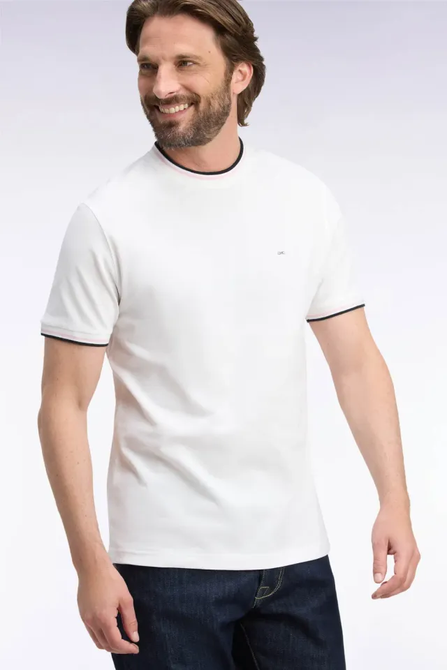 Eden Park Legend Rugby t-shirt écru rayé coupe droite
