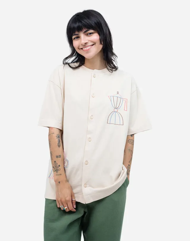 OLOW Moka t-shirt ample crème broderie café