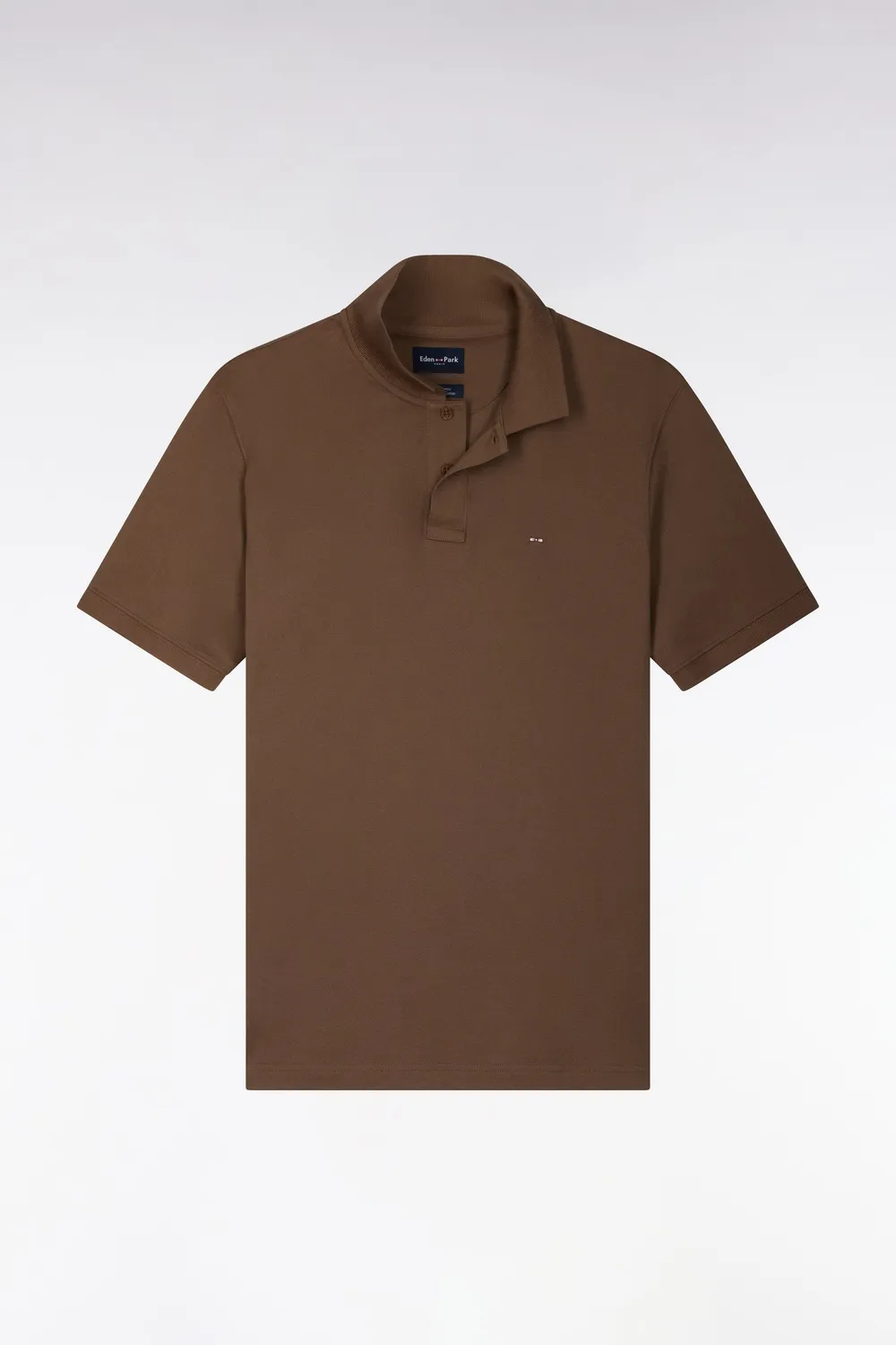 Eden Park polo coton Pima manches courtes marron