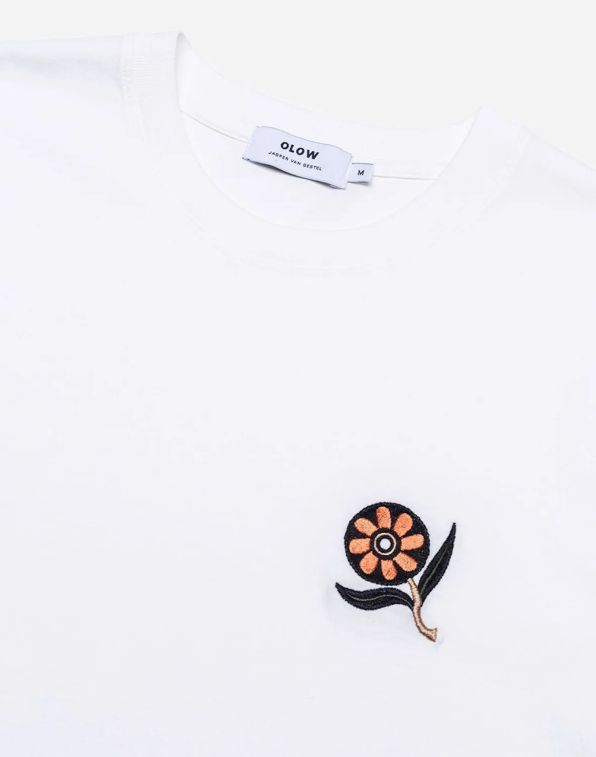 Olow Ikeba t-shirt écru fleur brodée bio