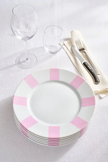 Eden Park lot 6 assiettes roses porcelaine Limoges 27,5 cm