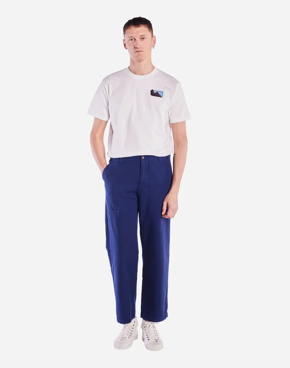 Olow Gamal pantalon bleu outremer coton bio