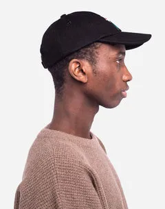 OLOW Flower casquette six pans denim noir coton