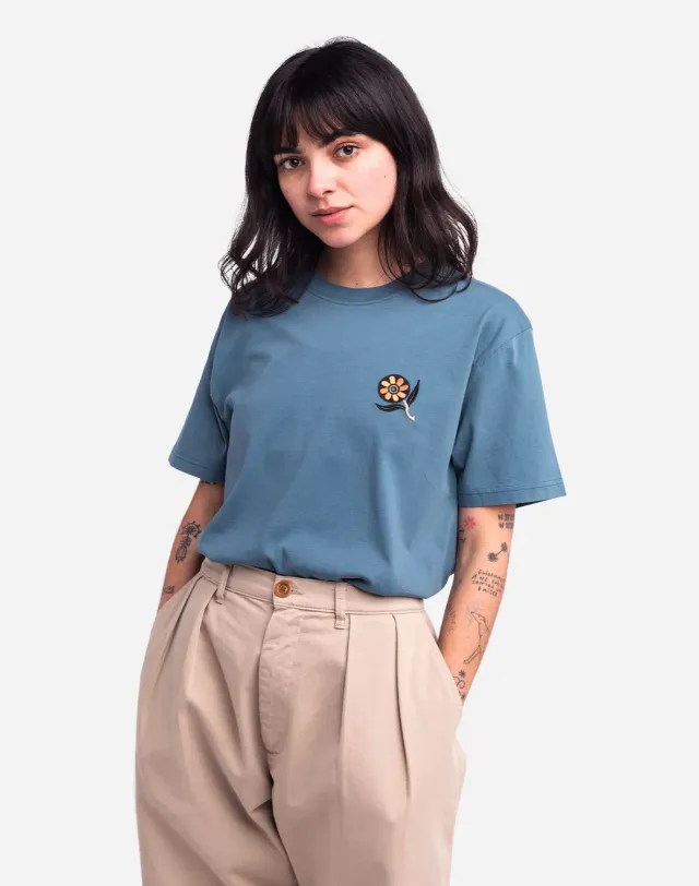 OLOW Ikeba t-shirt bleu acier poche poitrine