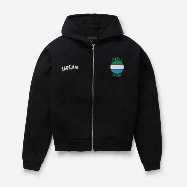 Labrum Sierra Leone hoodie homme noir coton zippé