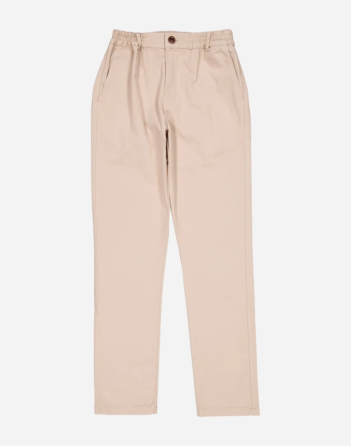 OLOW Chino pantalon beige coton bio taille élastique