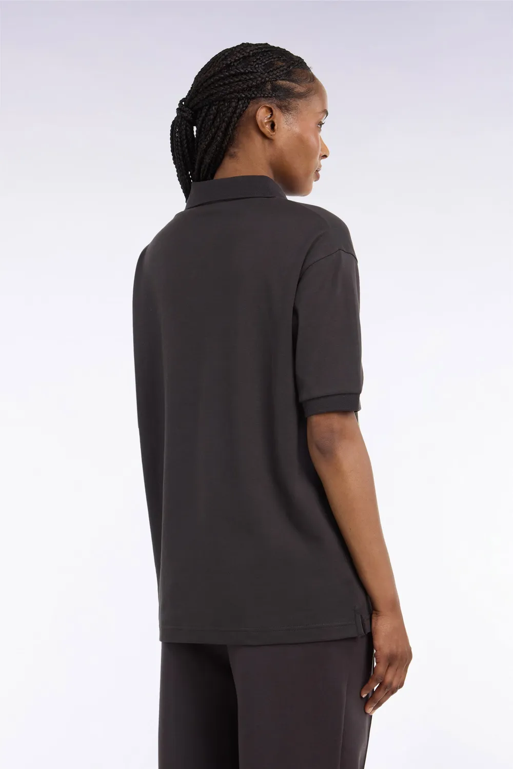 Eden Park polo interlock coton marron unisexe loose
