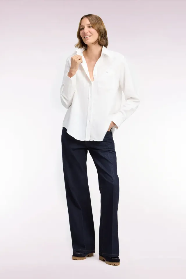 Eden Park jean évasé brut denim femme coupe regular