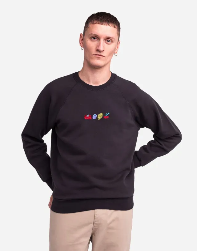 OLOW Vegetables sweat noir carbone brodé