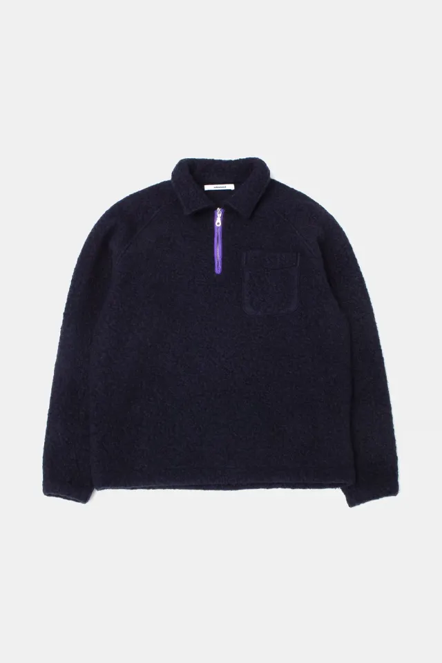 Edmmond Studios Unconventional Zip sweat marine polaire