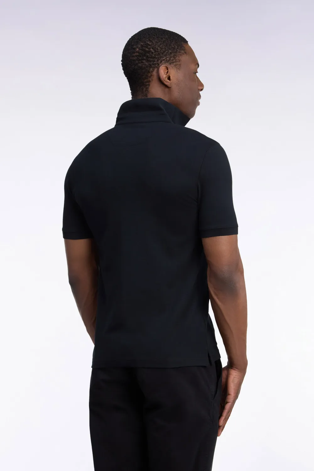 Eden Park polo manches courtes noir slim stretch