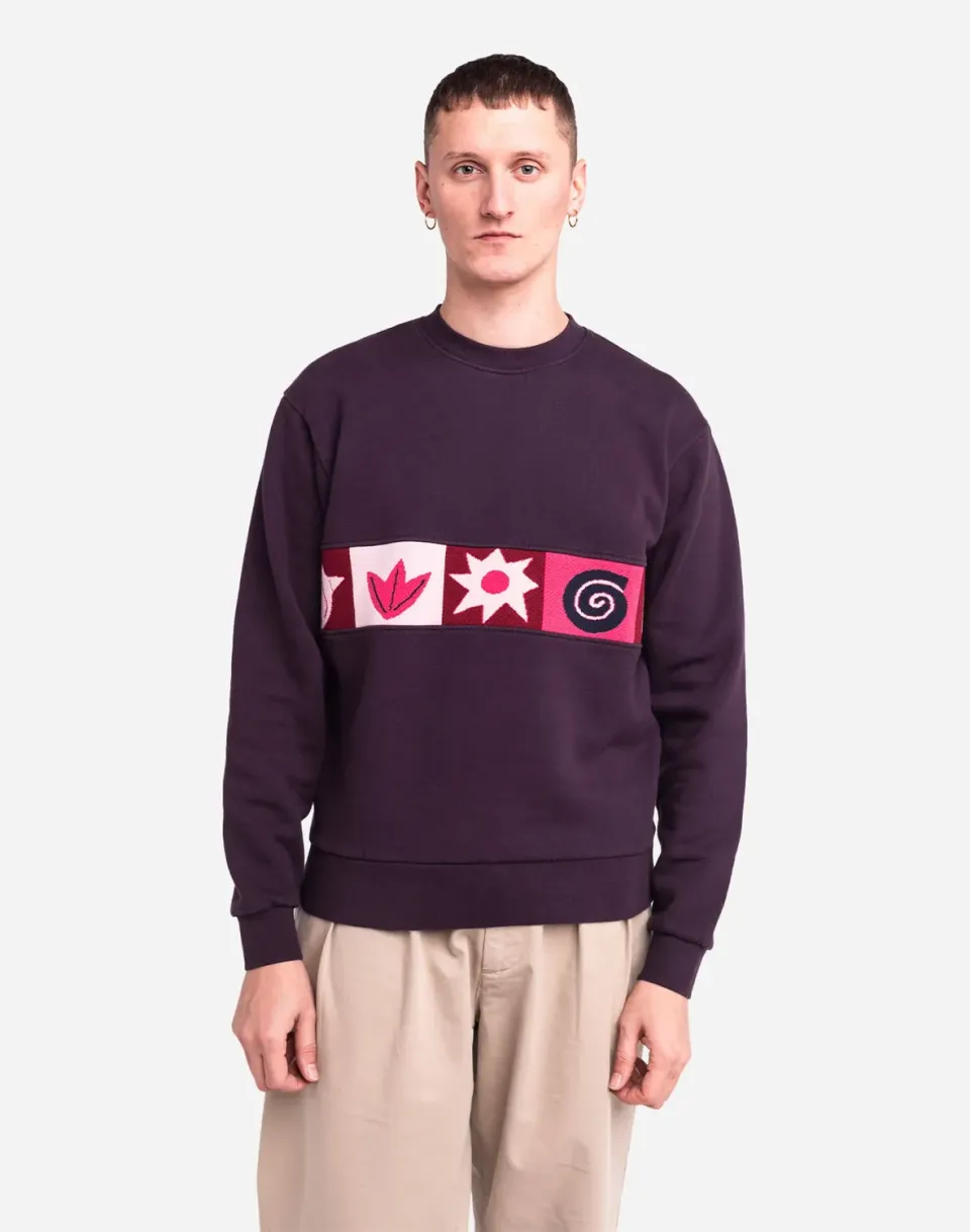 OLOW Icono sweat prune coton bio