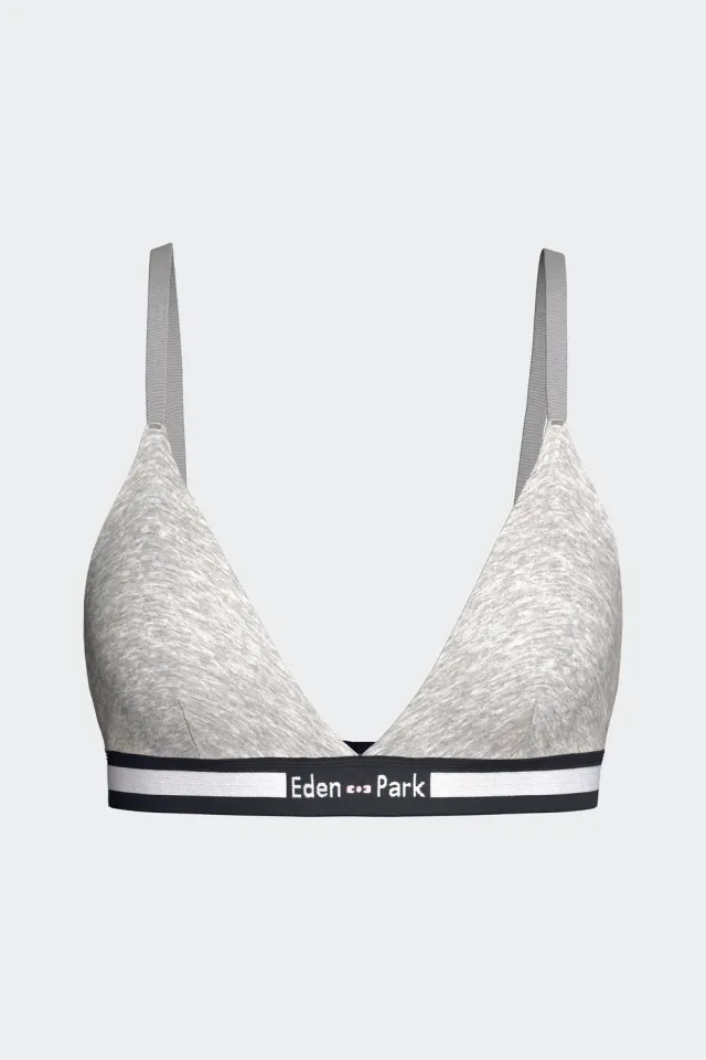 Eden Park Bralette Triangle Coton Stretch Gris Femme