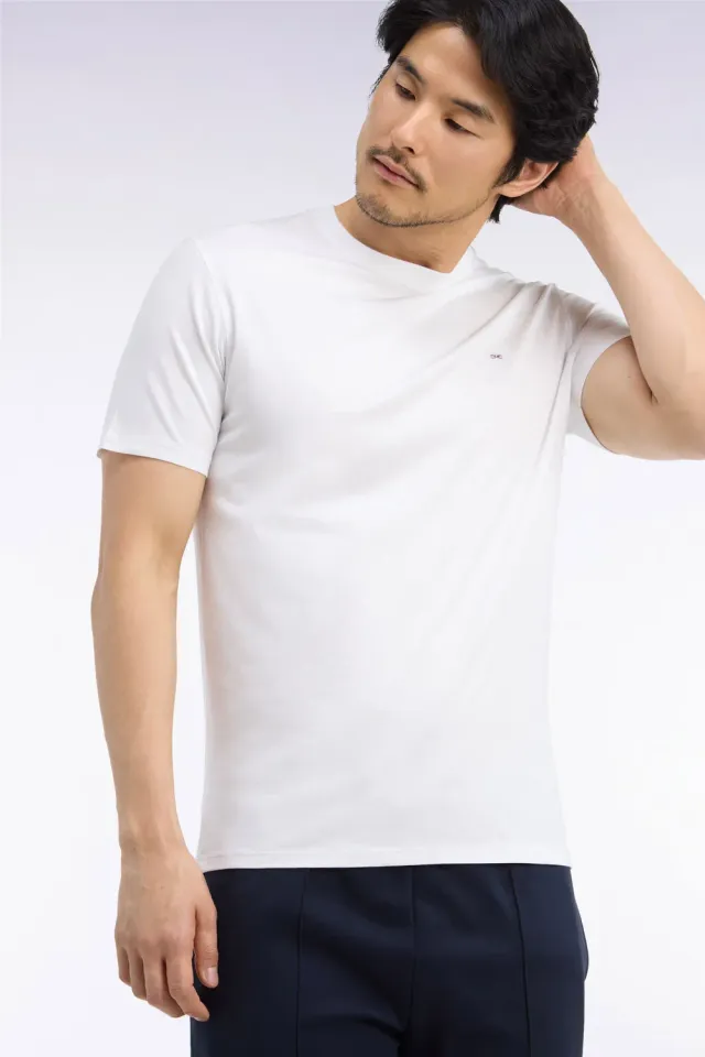 Eden Park T-shirt coton Pima blanc coupe droite