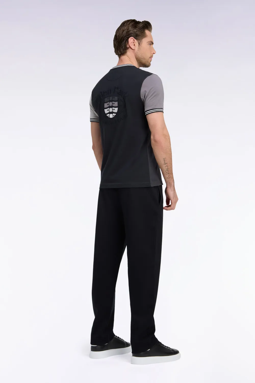 Eden Park jogging interlock coton noir coupe droite