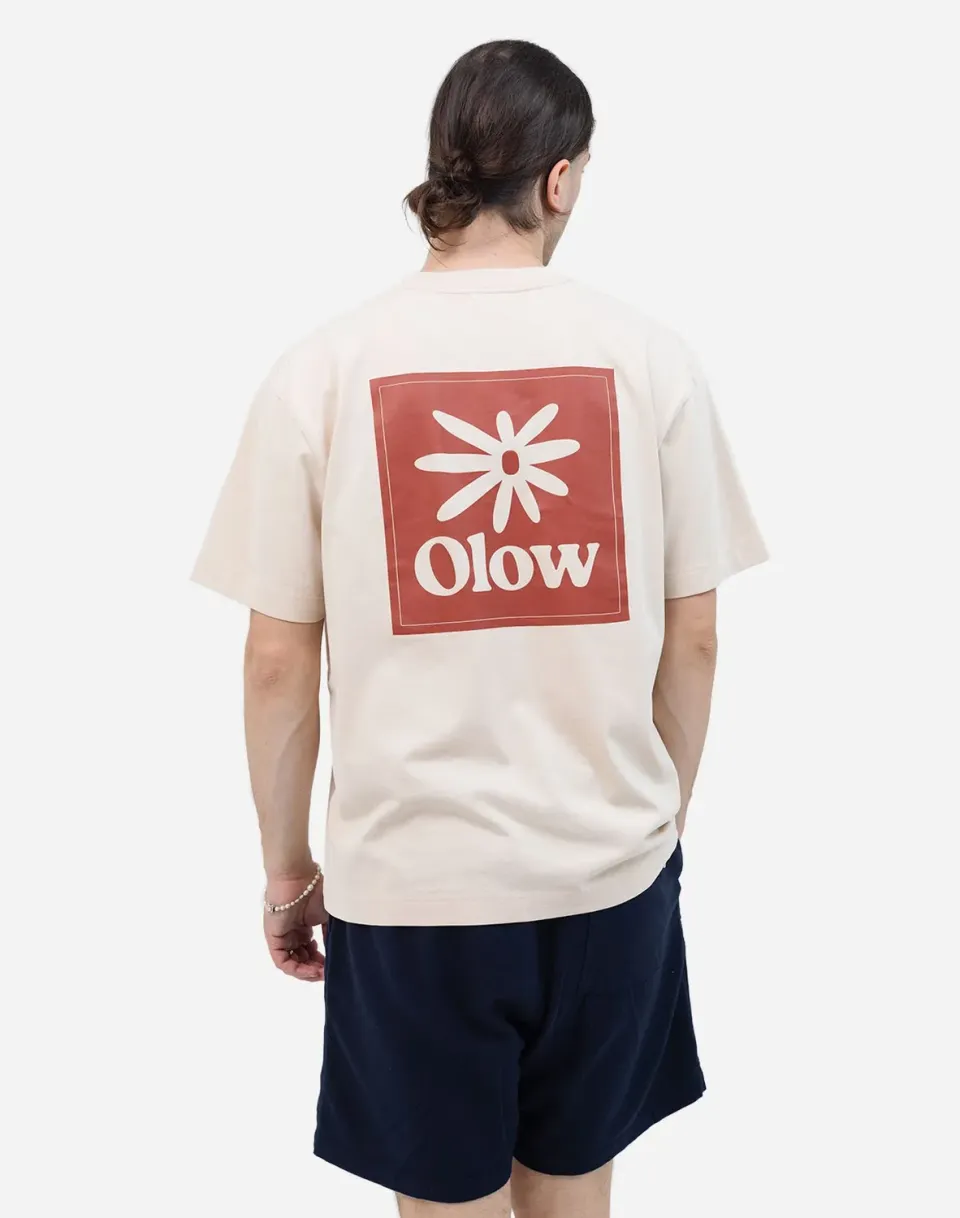OLOW Flower t-shirt ample crème coton bio