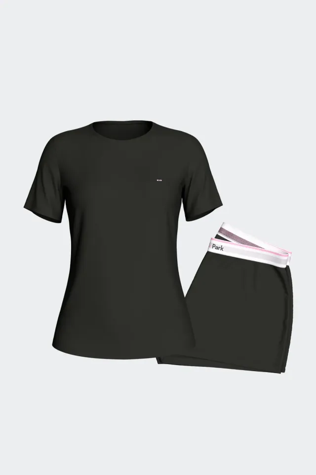Eden Park ensemble pyjama court Tencel noir femme
