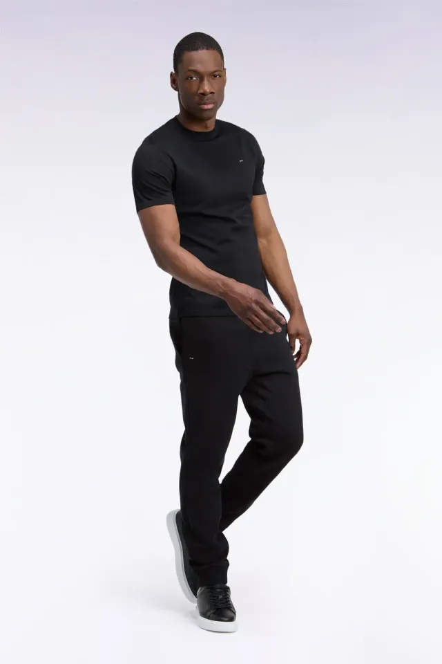 Eden Park jogging noir molleton coton coupe droite