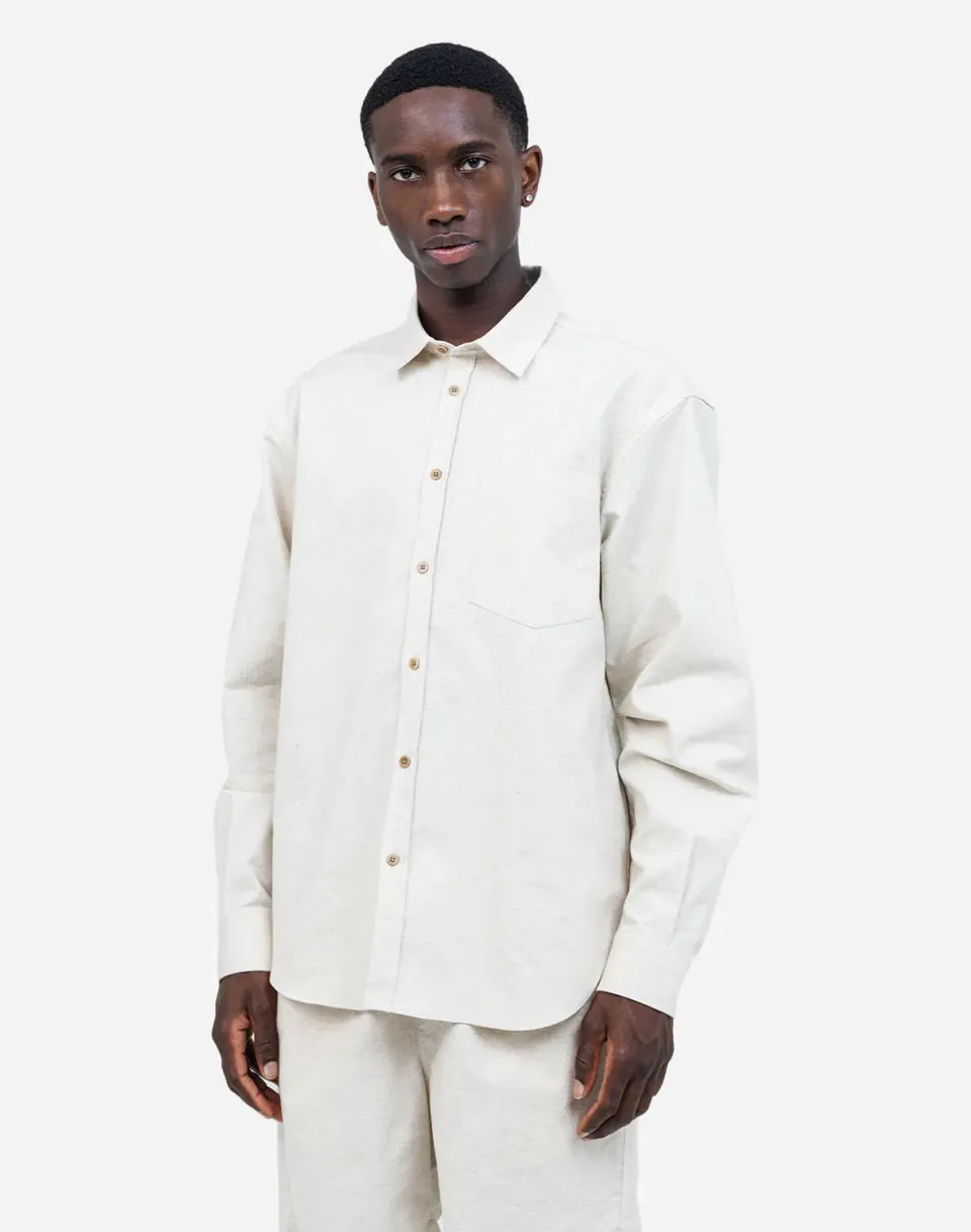 OLOW Nago chemise homme écru lin coton