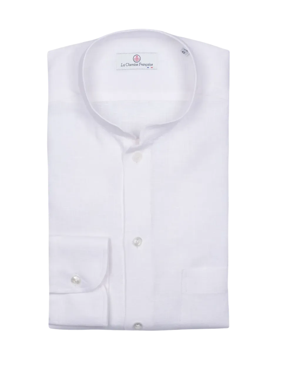 La Chemise Française Lin Normand chemise homme col mao blanc