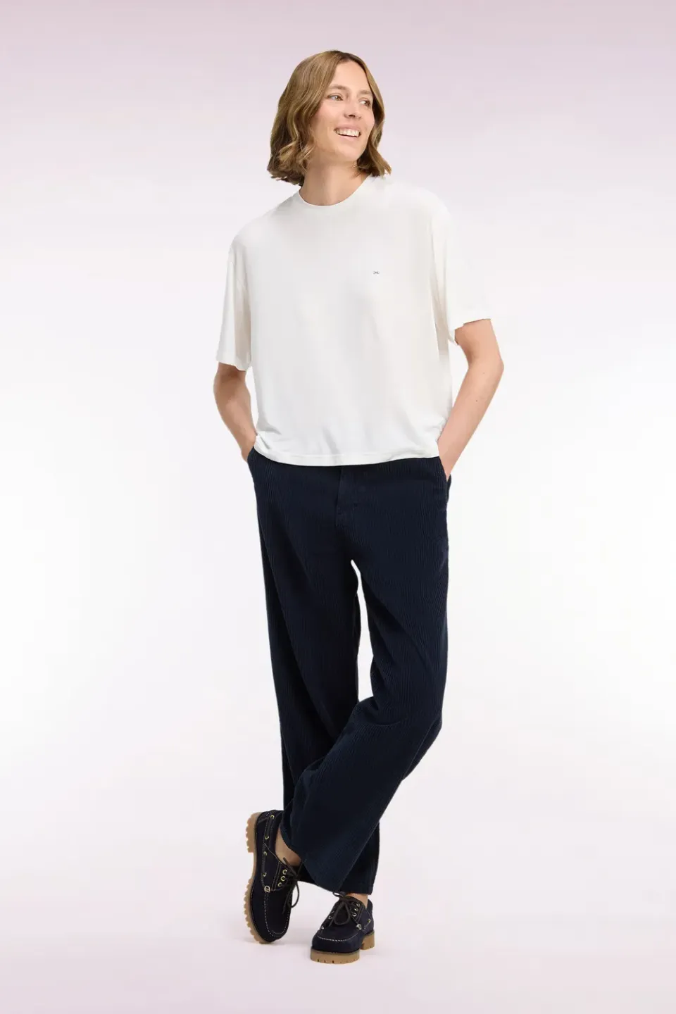 Eden Park Club Classique pantalon velours marine droit